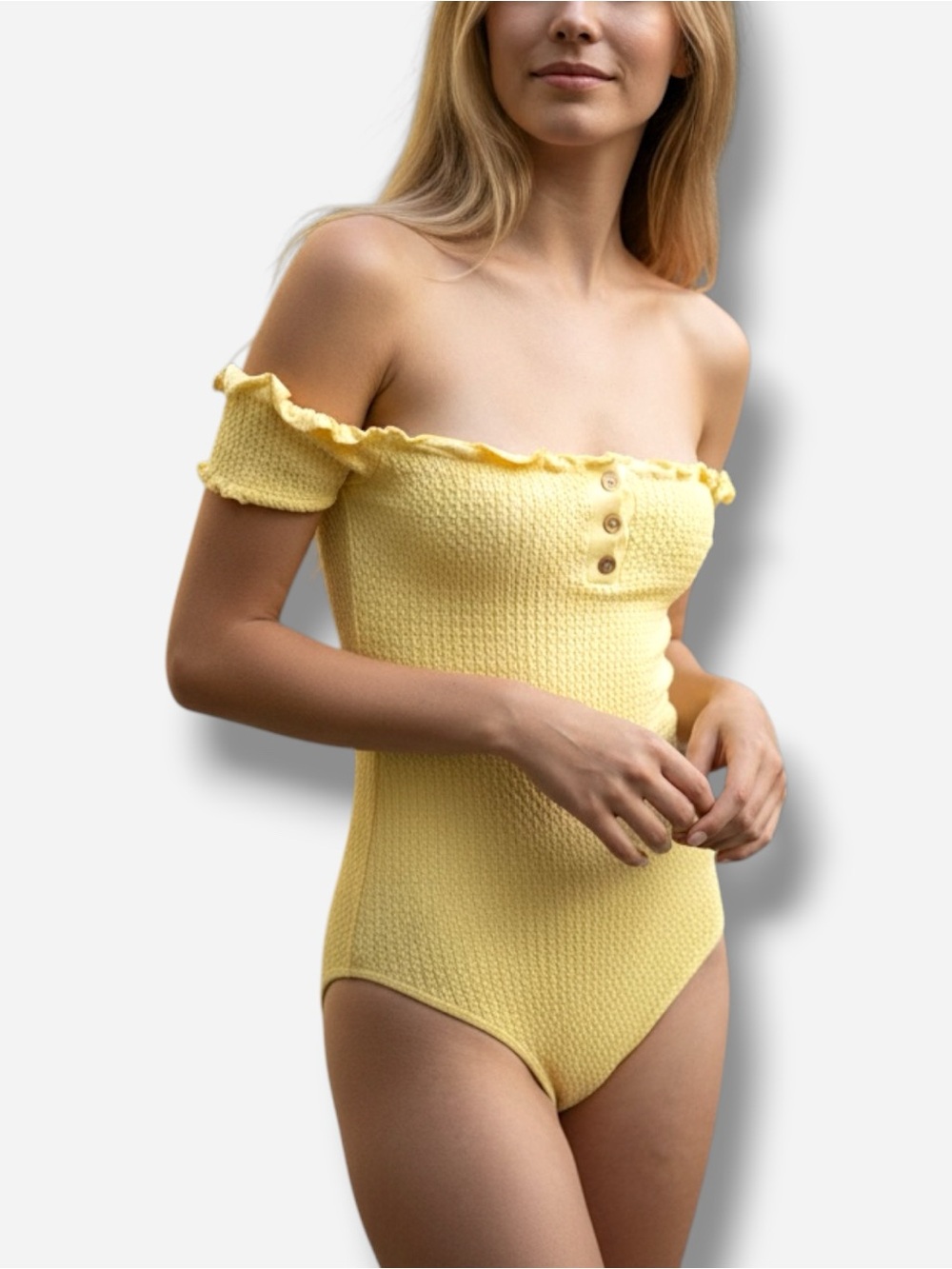🌸New🌸 UO Out From Under Buttercup Off the shoulder Swimsuit M/L NWT
